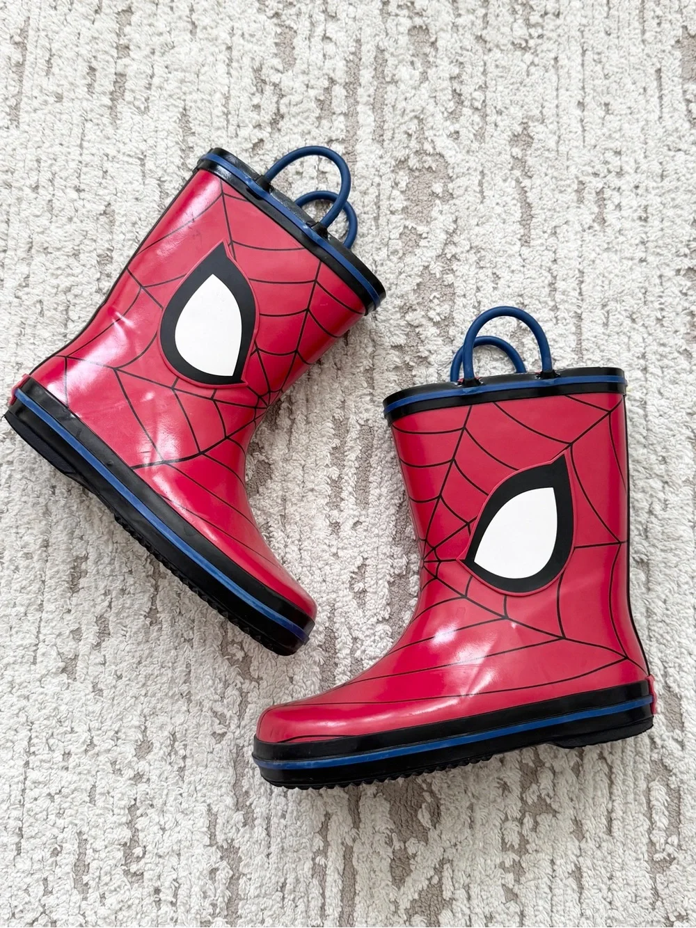 Marvel Kids Red Spider-Man Rain Boots with Blue Trim